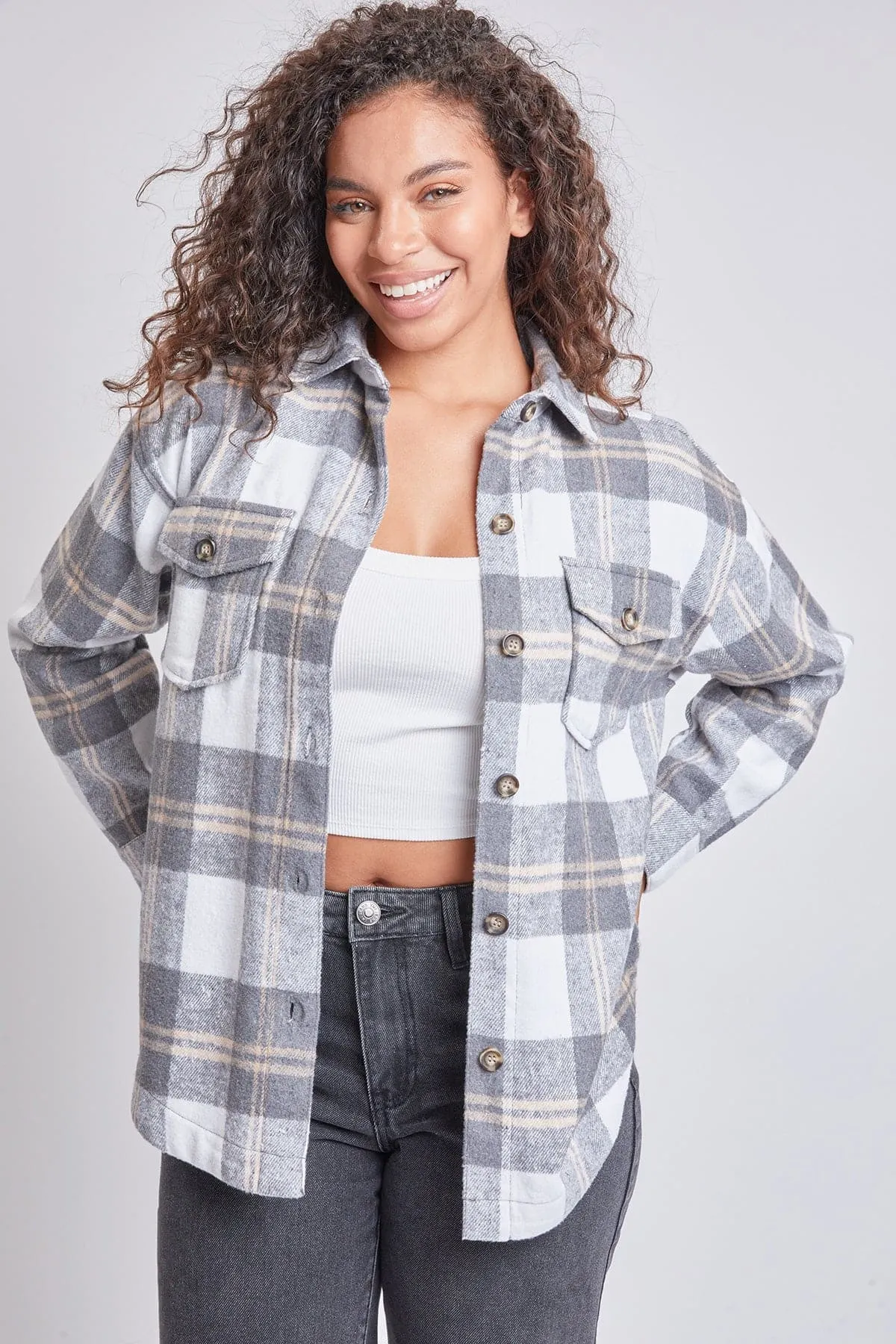 Women's Oversized Plaid Flannel Shacket