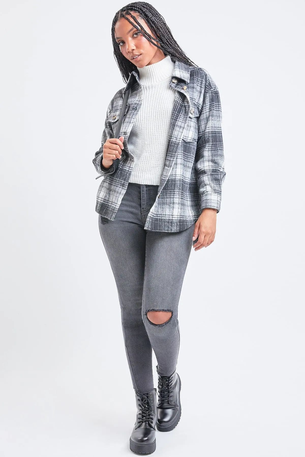 Women's Oversized Plaid Flannel Shacket