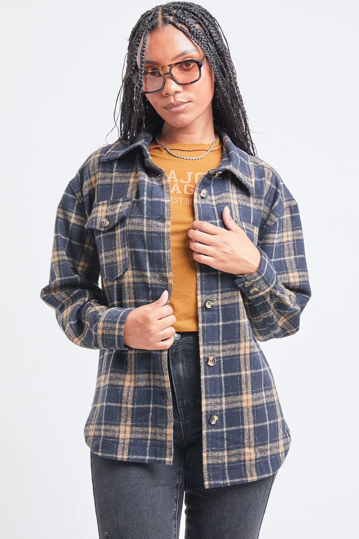 Women's Oversized Plaid Flannel Shacket