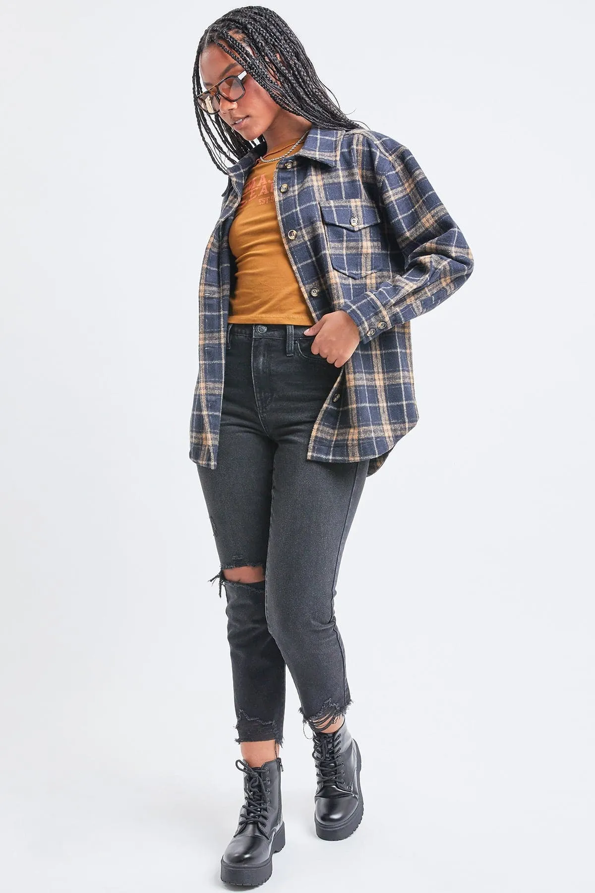 Women's Oversized Plaid Flannel Shacket