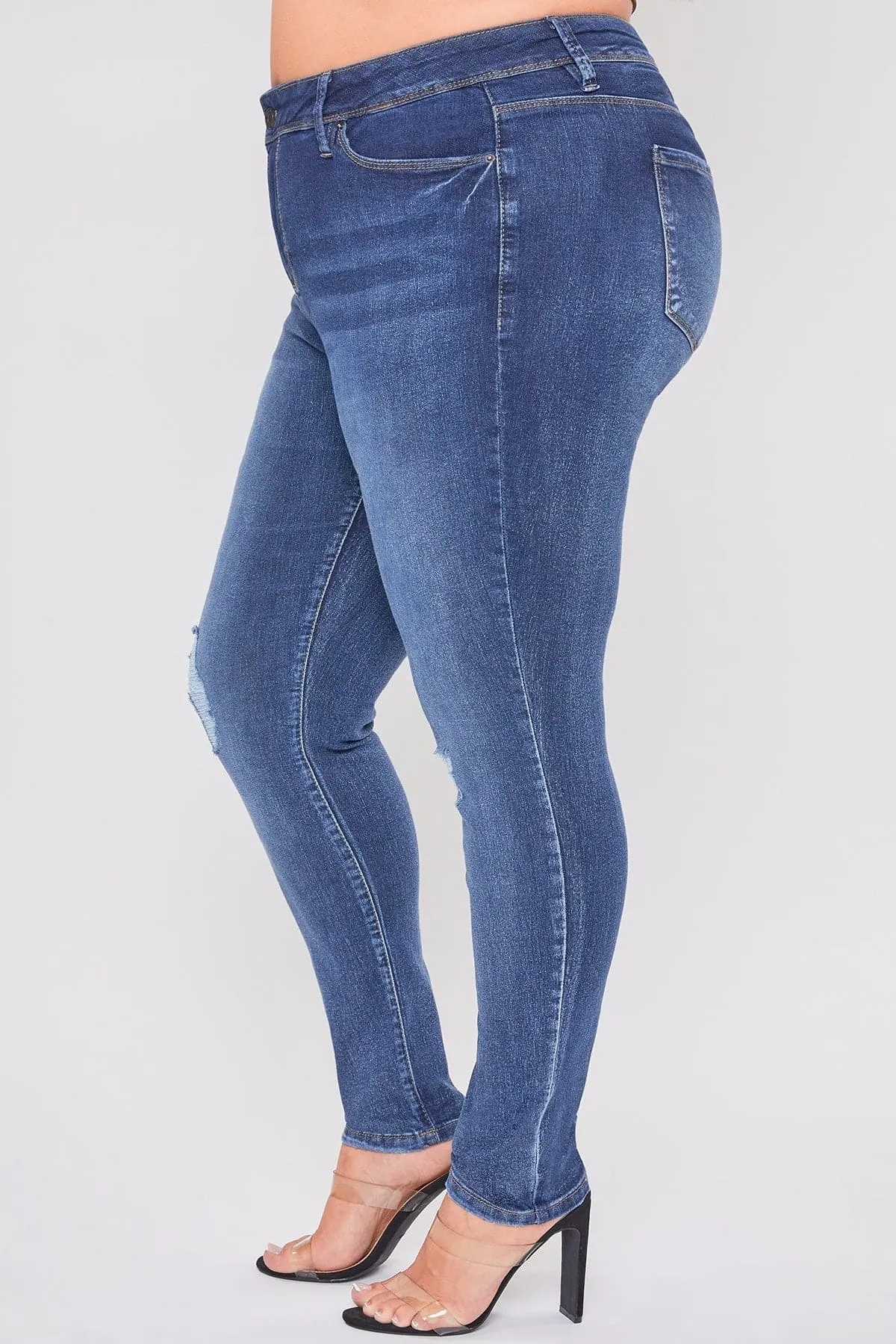 Women's Plus Essential Sustainable Distressed Skinny Jeans