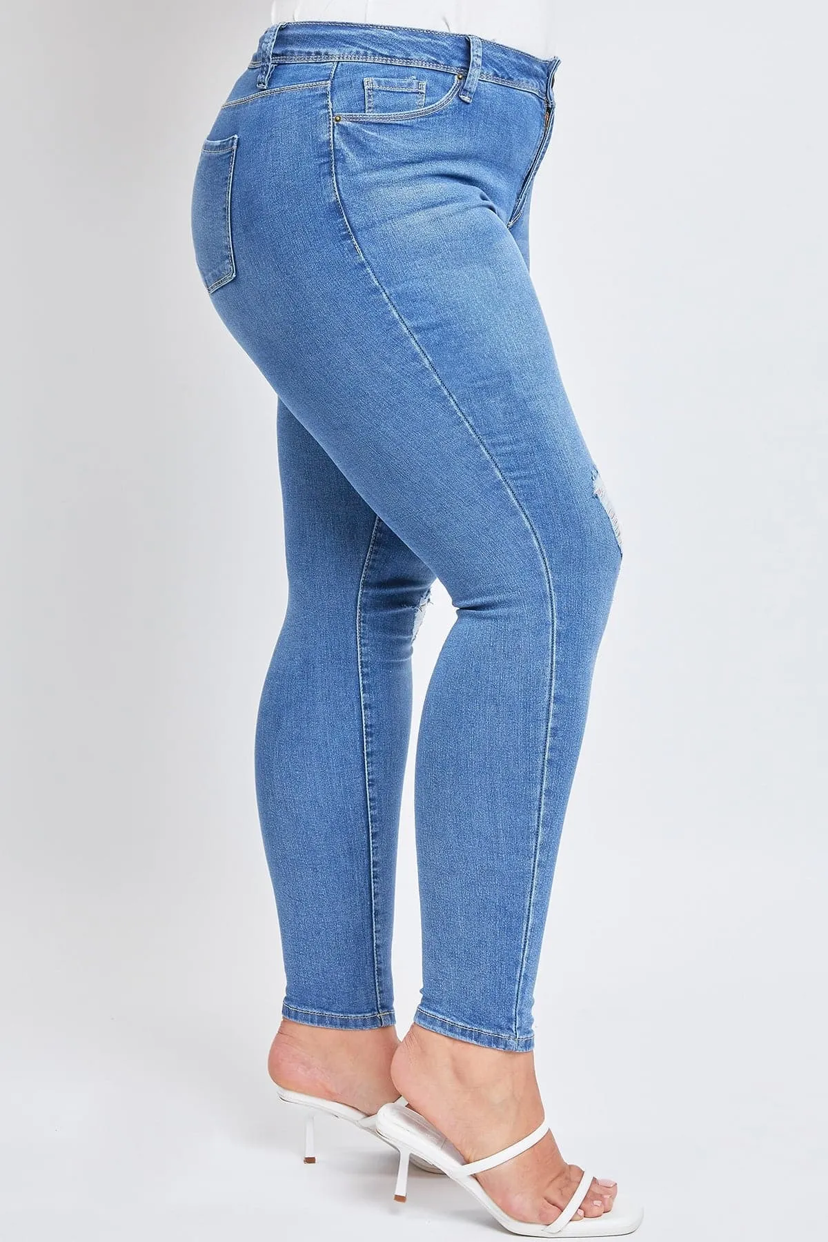 Women's Plus Essential Sustainable Distressed Skinny Jeans