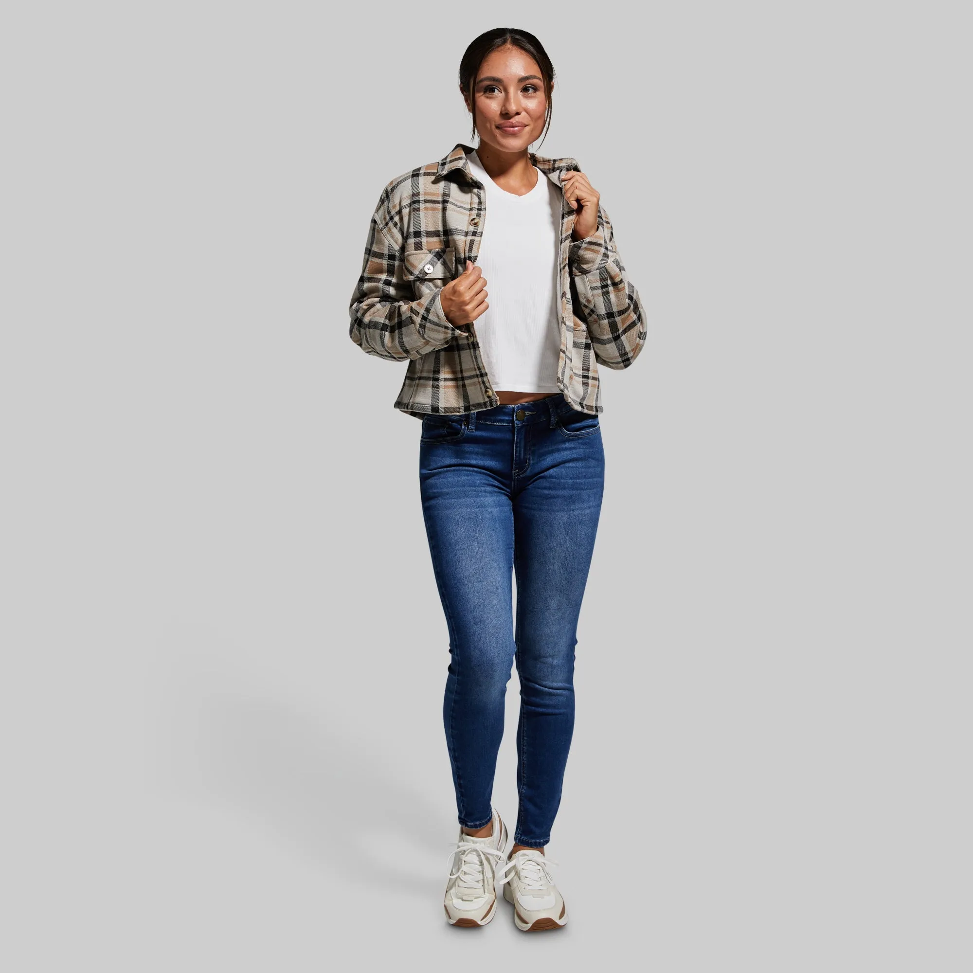 Women's Sherpa Cropped Flannel (Brushwood)