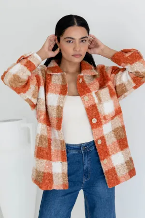 Zimi Shacket - Orange Plaid